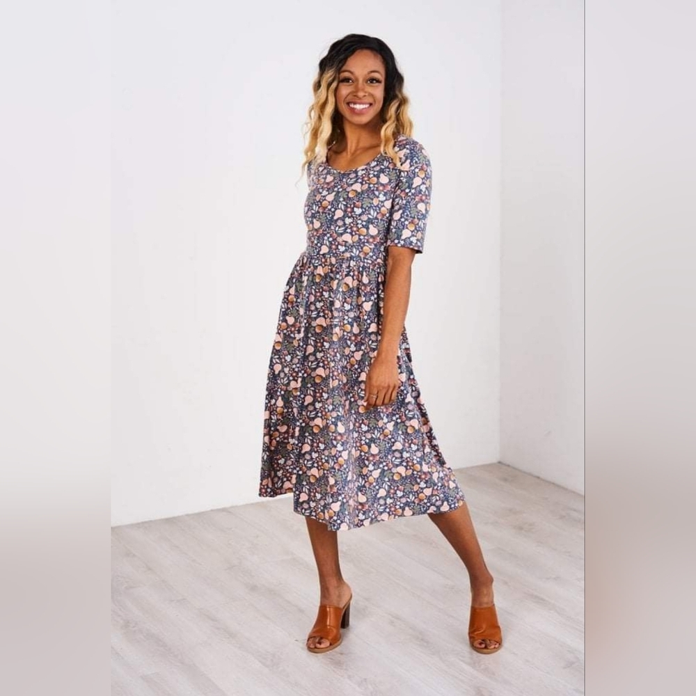 Latched Mama Cotton Dress, gourds, xsmall
